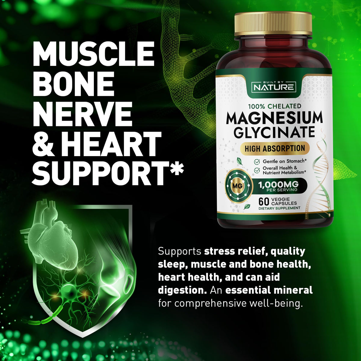Built by Nature Magnésium Glycinate 1000mg ingredients list