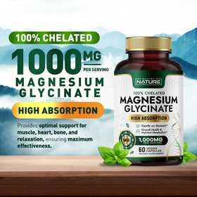 Built by Nature Magnésium Glycinate 1000mg packaging side view