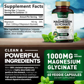 Built by Nature Magnésium Glycinate 1000mg product features