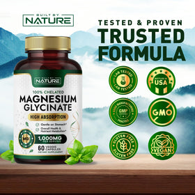 Built by Nature Magnésium Glycinate 1000mg vegan label