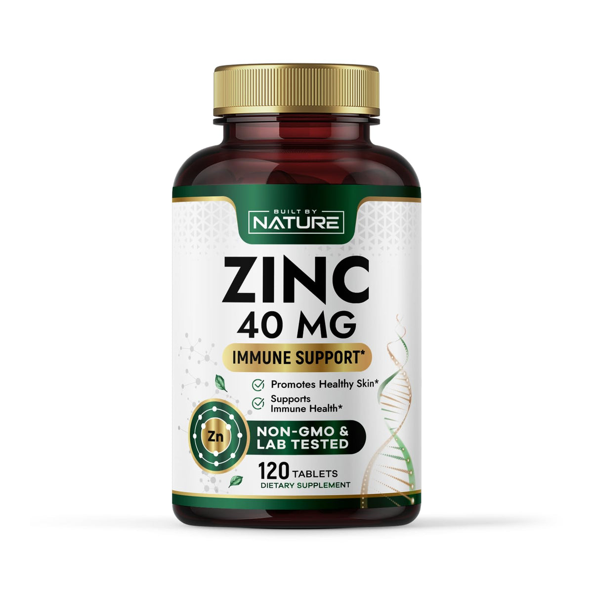 Built By Nature Zinc 40 mg, boîte de 120 tablettes