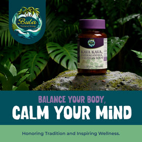 BULA NATURAL LIVING Kava Kava Capsules 200mg côté du flacon