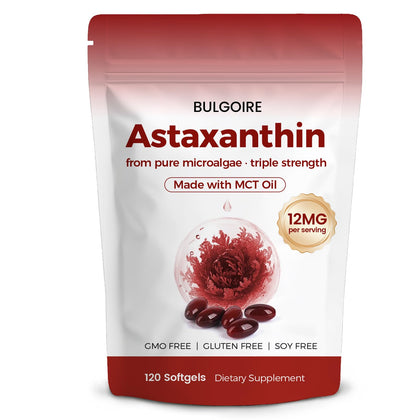 BULGOIRE Astaxanthin 12mg gélules avec bouteille et étiquette
