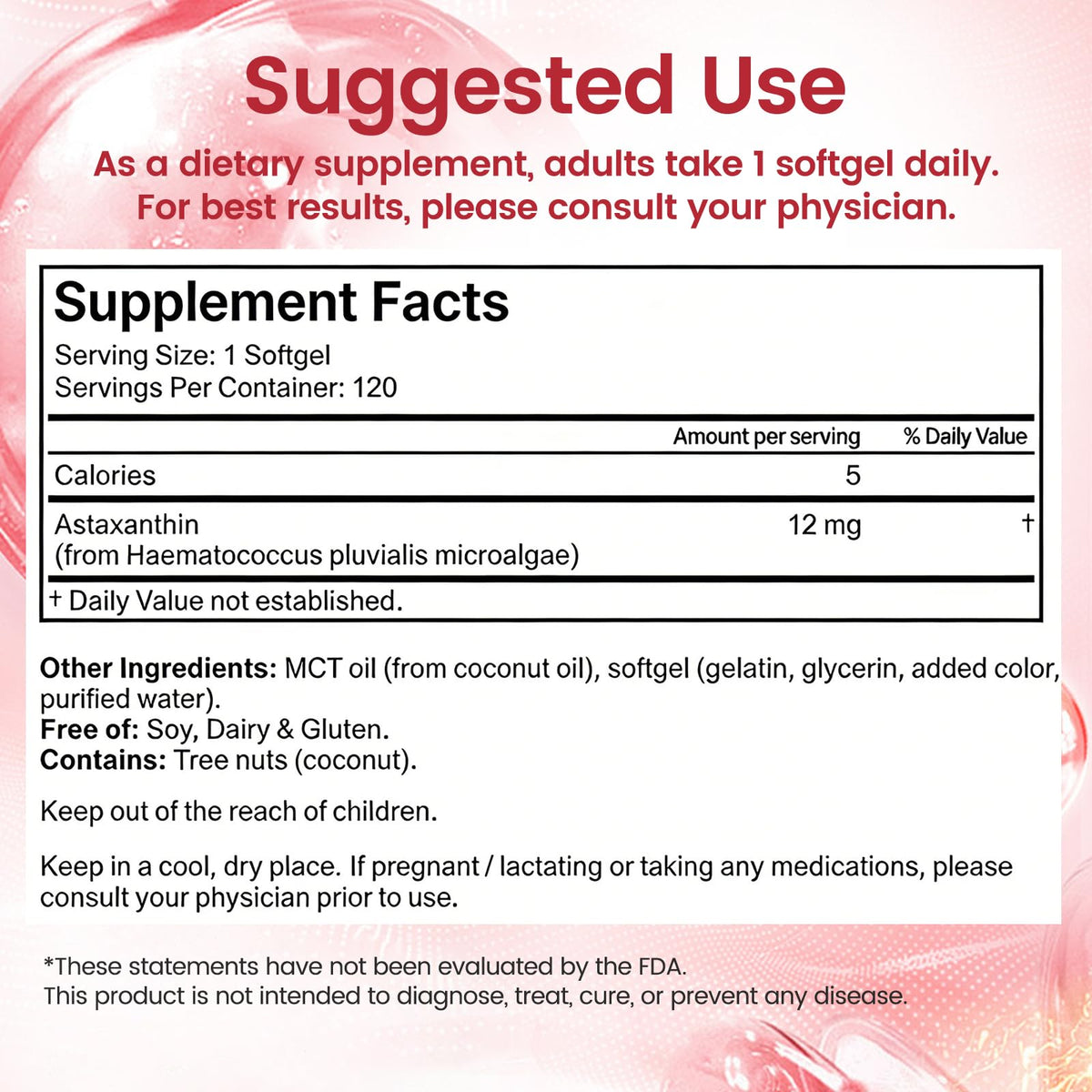 BULGOIRE Astaxanthin 12mg gélules en gros plan, texture douce