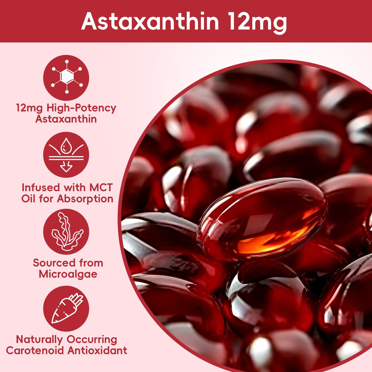 BULGOIRE Astaxanthin gélules avec huile MCT, présentation produit