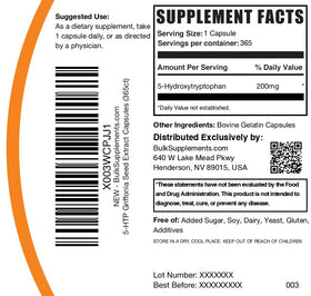 BulkSupplements 5-HTP Capsules 200mg dans un environnement de vie actif