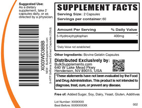 BulkSupplements 5-HTP capsules open bottle view