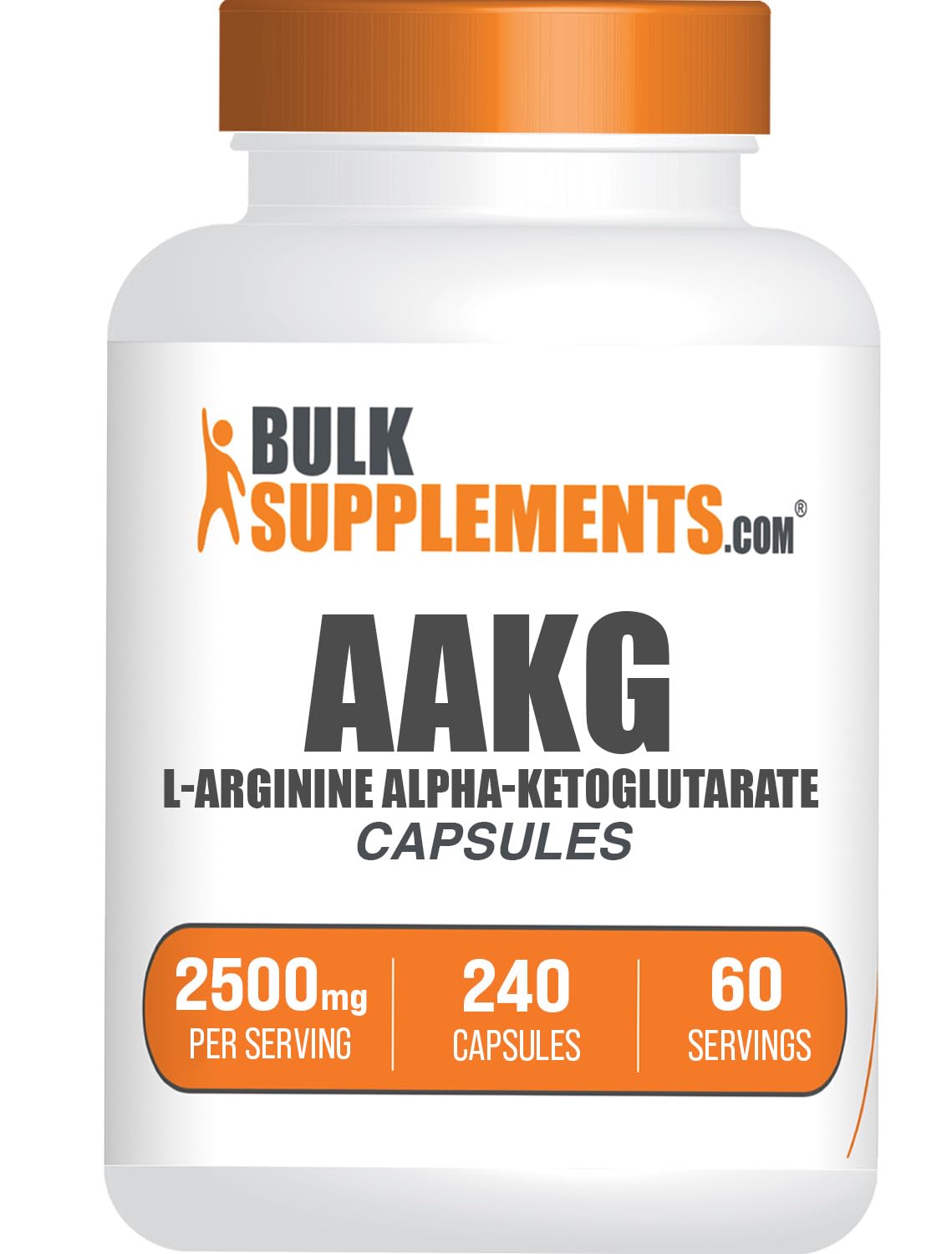 BulkSupplements AAKG Capsules 240g vue de face avec étiquette