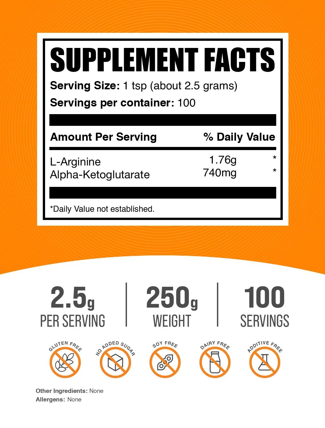 BulkSupplements AAKG poudre dans un bol avec cuillère