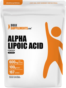 BulkSupplements Acide Alpha Lipoïque Poudre 100g vue de face