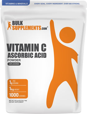 BulkSupplements Acide Ascorbique Poudre 1kg vue avant