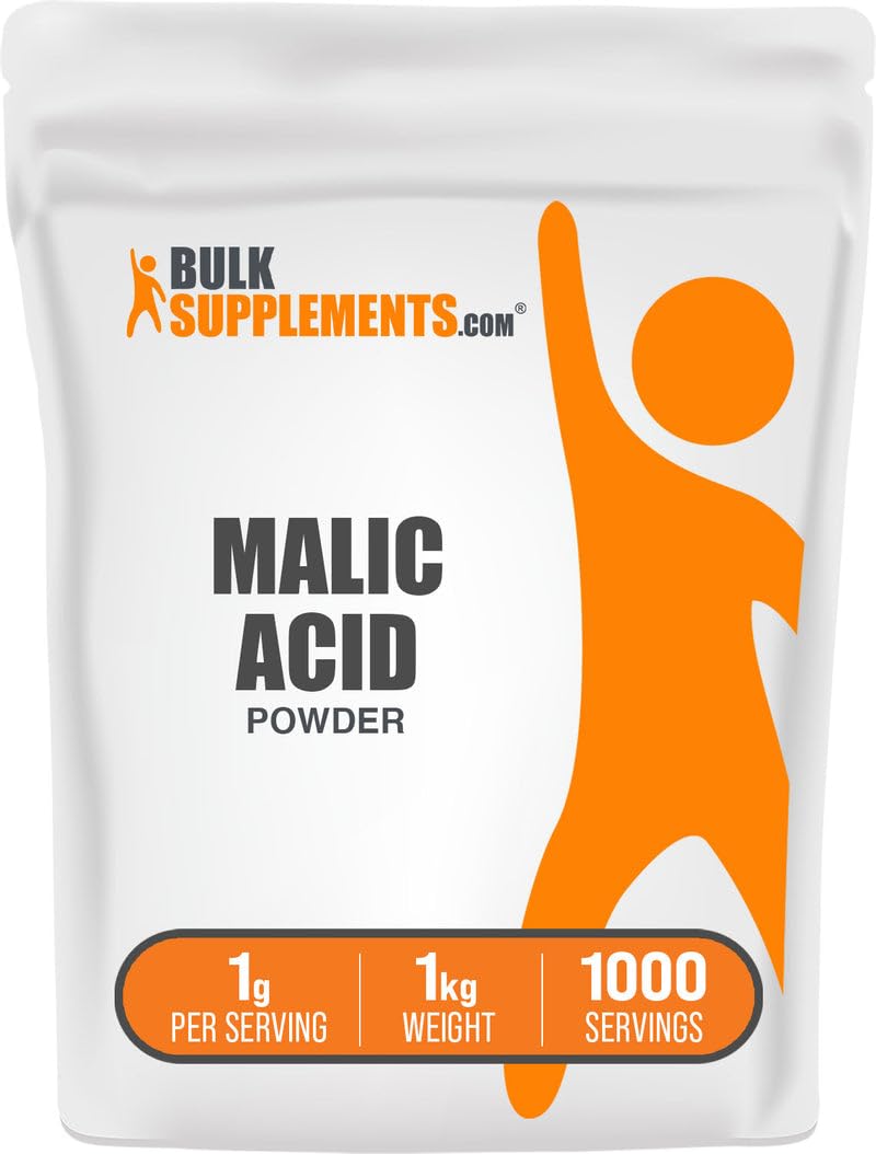 BulkSupplements Acide Malique en Poudre 1kg vue avant