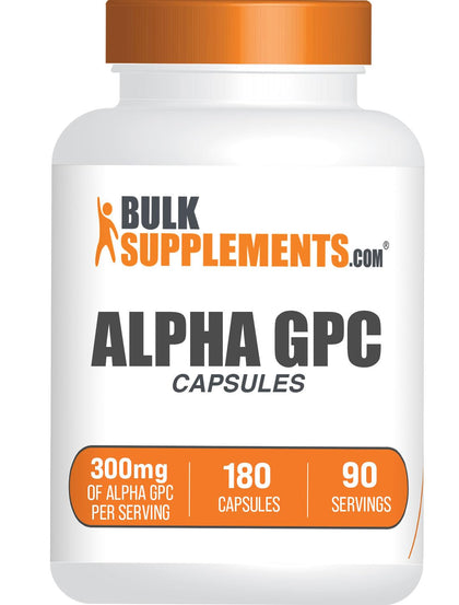 BulkSupplements Alpha GPC capsules 300mg front view