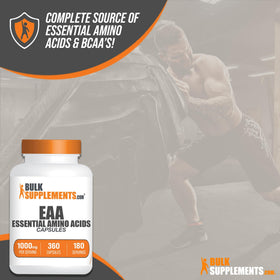BulkSupplements Capsules d'Amino Acides Essentiels 1000mg côté droit