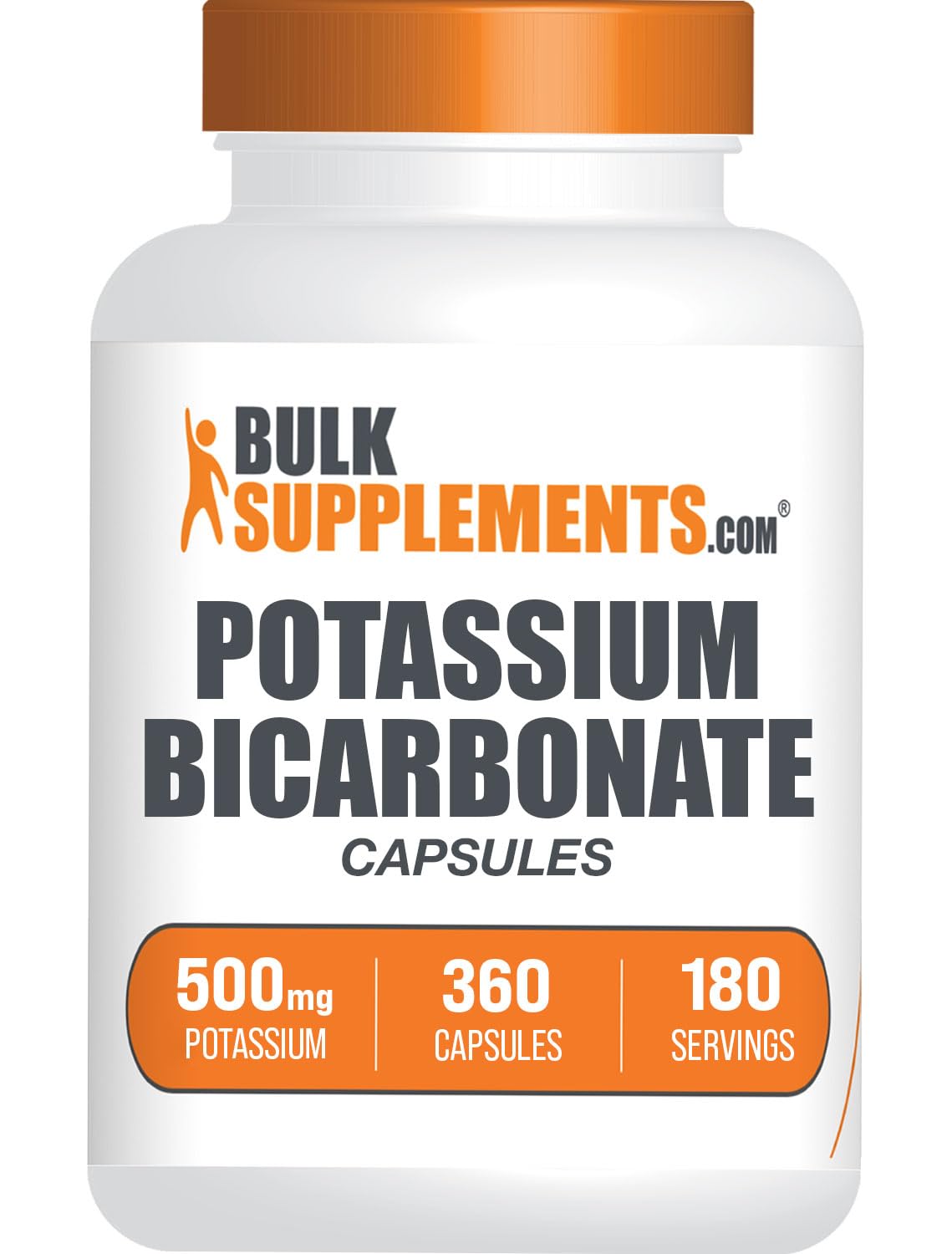 BulkSupplements capsules de bicarbonate de potassium 500mg vue avant