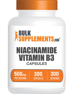 BulkSupplements capsules de Niacinamide 500mg vue de face