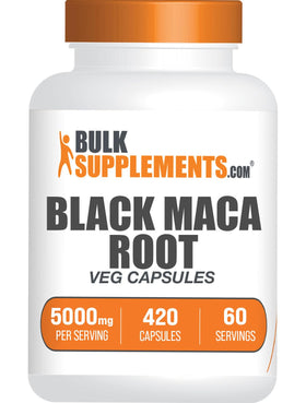 BulkSupplements capsules de racine de maca noire 5000mg vue de face