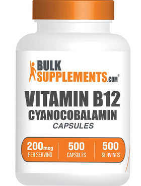 BulkSupplements Capsules de Vitamine B12 200 mcg pot avant