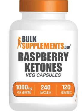 BulkSupplements Cétones de Framboise 240 capsules vue de face
