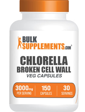 BulkSupplements Chlorella Capsules 3000mg devant d'emballage