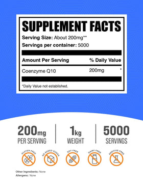 BulkSupplements Coenzyme Q10 Poudre 200 mg 1 kg vue arrière
