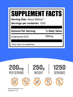 BulkSupplements Coenzyme Q10 Poudre 200mg 250g emballage
