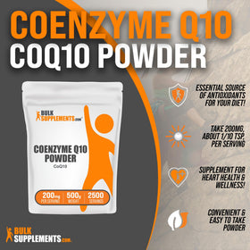 BulkSupplements Coenzyme Q10 Poudre 200mg 500g côté
