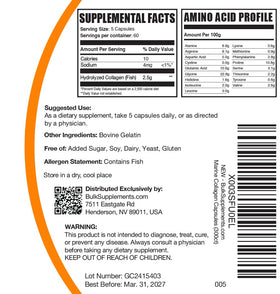 BulkSupplements Collagène Marin Capsules - zoom sur la capsule