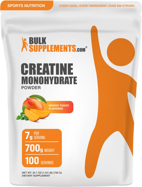 BulkSupplements Créatine Monohydrate 700g Poudre Saveur Mangue vue avant