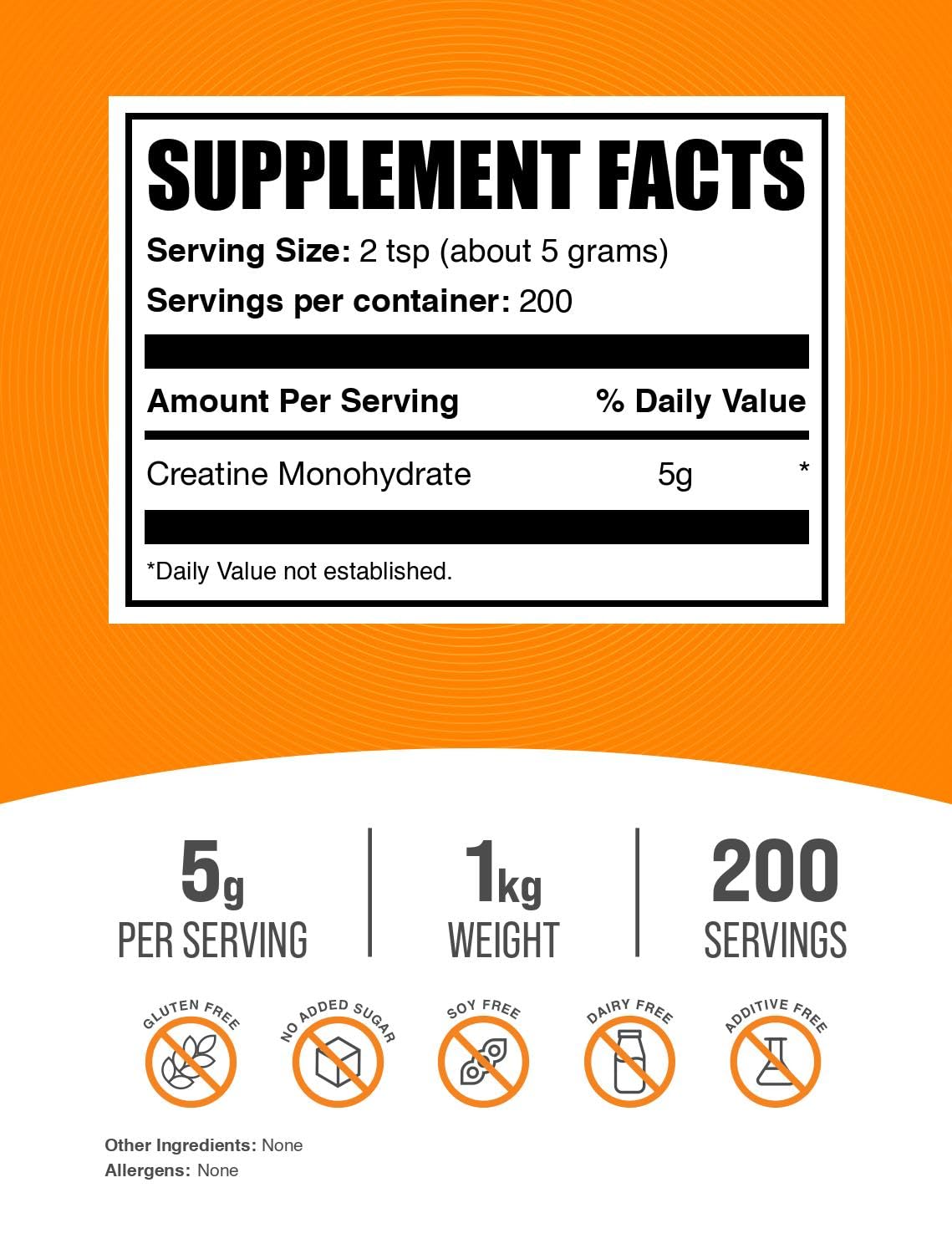 BulkSupplements créatine monohydrate poudre dans un verre