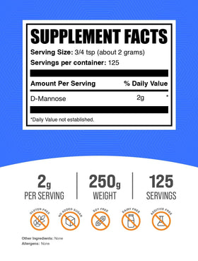 BulkSupplements D-Mannose poudre avec cuillère doseuse