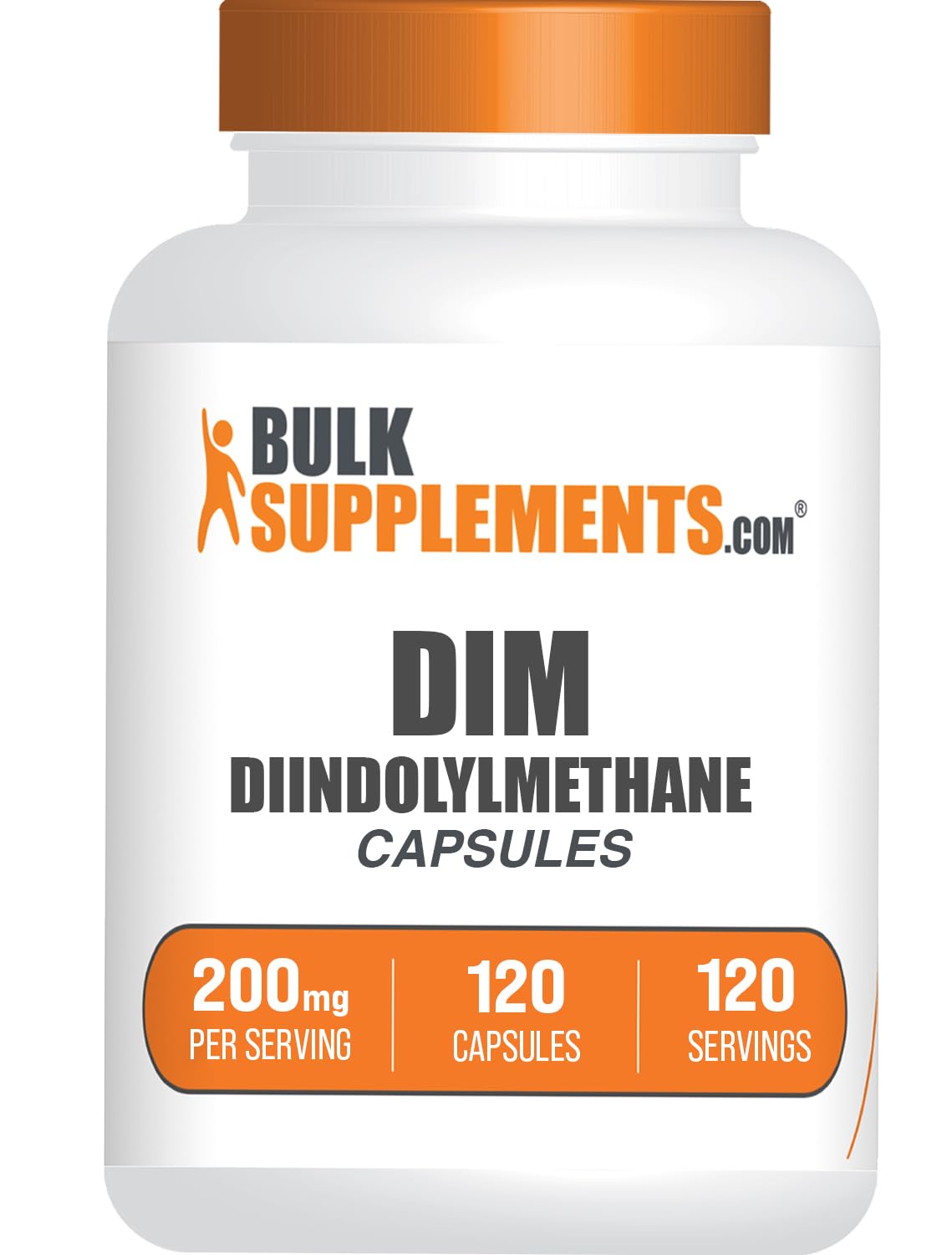 BulkSupplements DIM capsules 200mg, boîte de 120 gélules vue de face