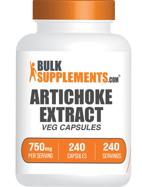 BulkSupplements Extrait d'Artichaut 750mg Capsules vue de face