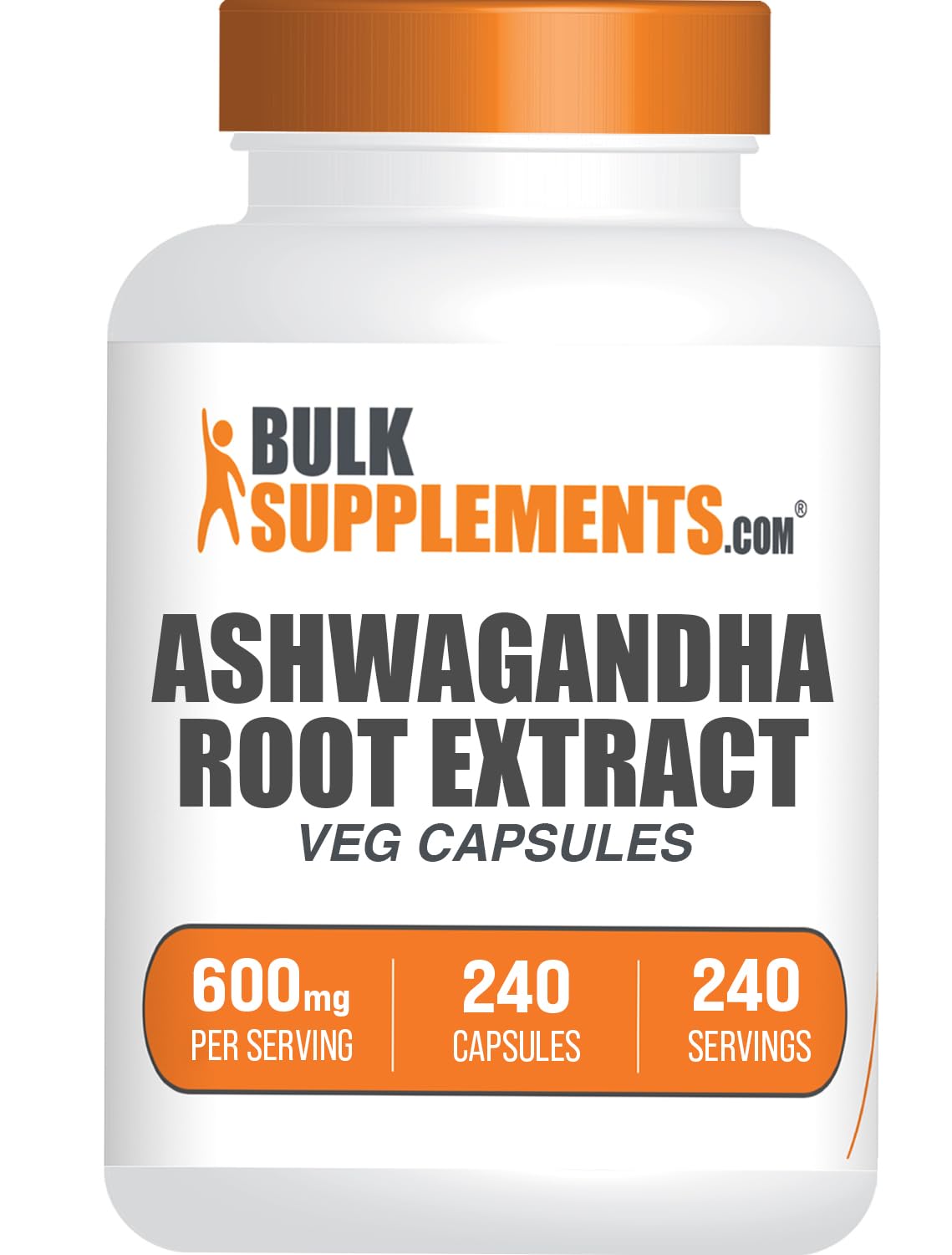 BulkSupplements Extrait d'Ashwagandha capsules vue de face