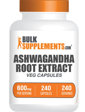 BulkSupplements Extrait d'Ashwagandha capsules vue de face