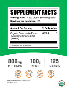 BulkSupplements Extrait de Camomille Bio 100g emballage