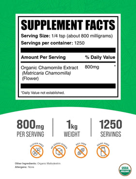 BulkSupplements Extrait de Camomille Bio 800mg par portion