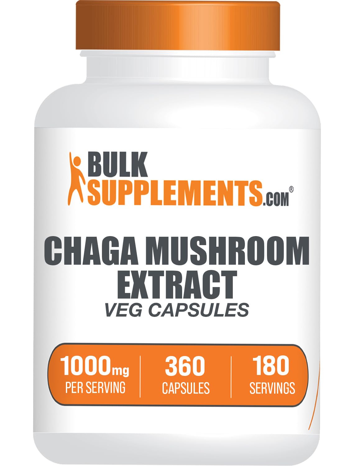 BulkSupplements Extrait de Champignon Chaga Capsules 1000mg vue avant