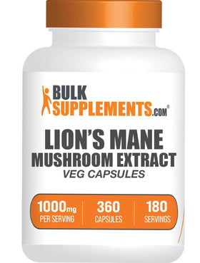 BulkSupplements Extrait de Champignon Lion's Mane 360 capsules vue avant