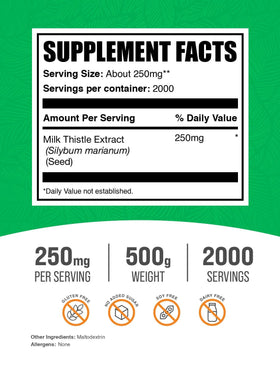 BulkSupplements Extrait de Chardon-Marie 500g - emballage