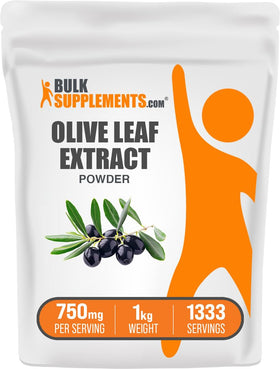 BulkSupplements Extrait de Feuille d'Olivier Poudre 1kg vue de face