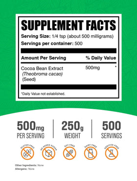 BulkSupplements Extrait de Haricot de Cacao en Poudre 250g packaging