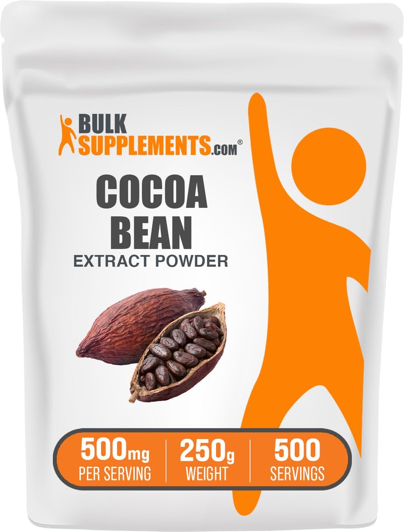 BulkSupplements Extrait de Haricot de Cacao en Poudre 250g vue de face