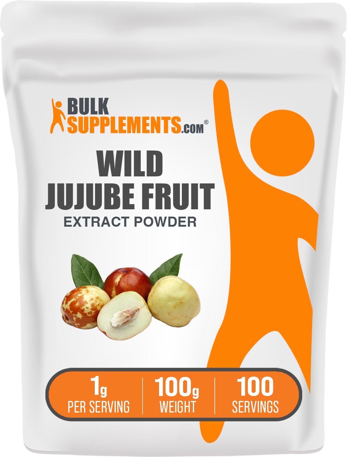BulkSupplements Extrait de Jujube Sauvage 100g, vue de face