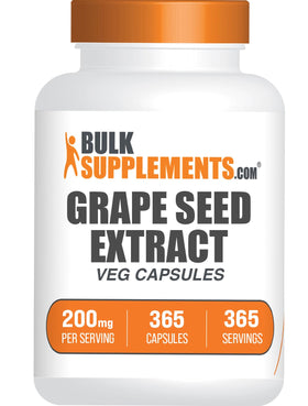 BulkSupplements Extrait de Pépin de Raisin 200mg capsules végétales, vue de face