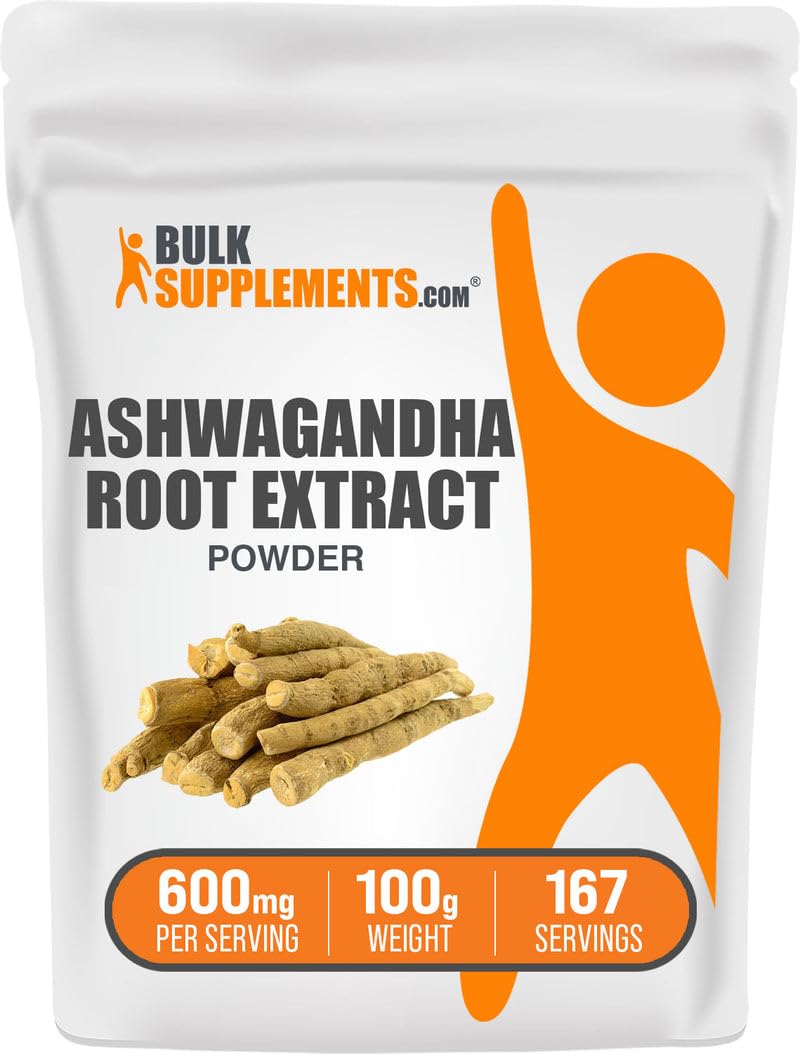 BulkSupplements extrait de racine d'ashwagandha 100g avant