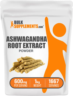 BulkSupplements Extrait de Racine d'Ashwagandha 1kg vue de face