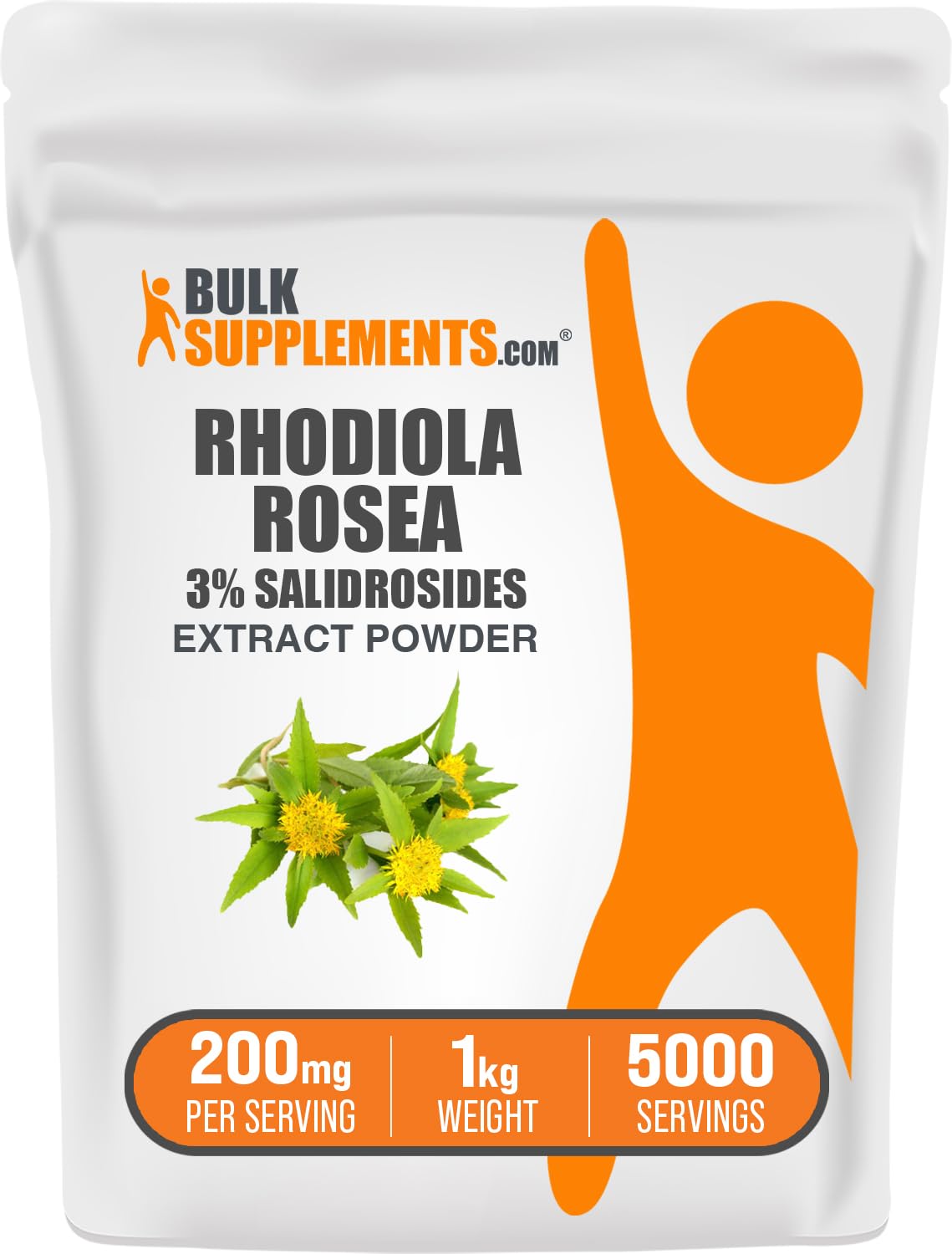 BulkSupplements Extrait de Rhodiola en Poudre 1kg vue avant