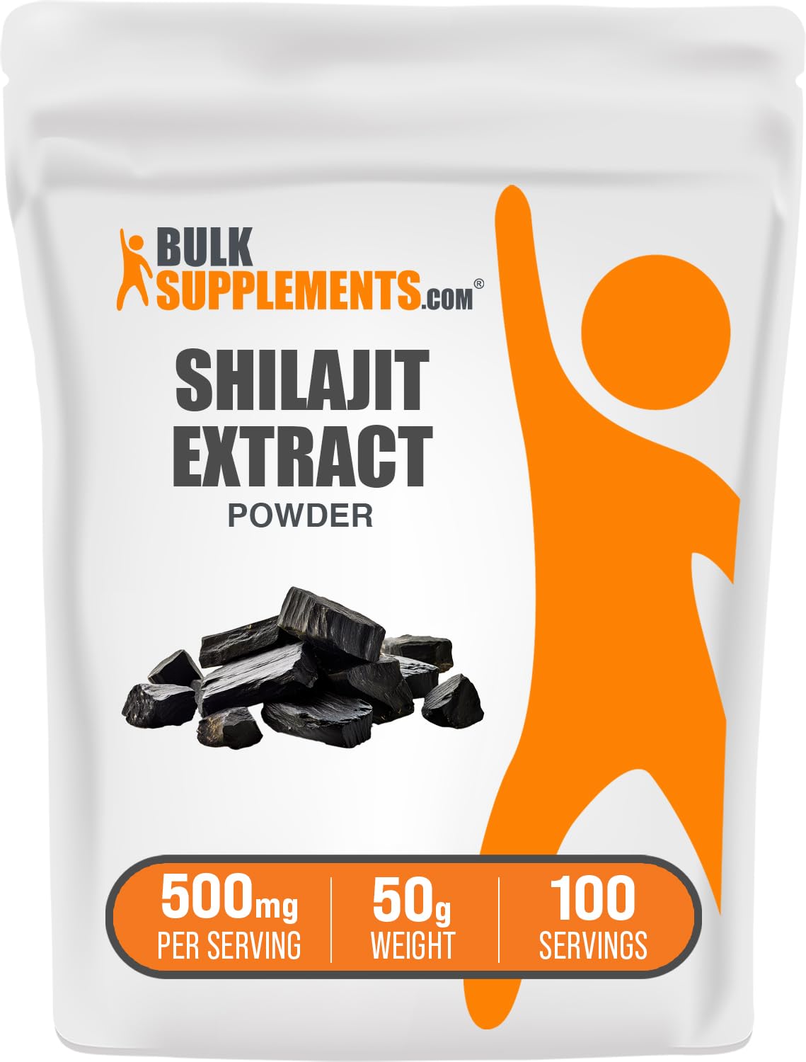 BulkSupplements Extrait de Shilajit en poudre, emballage avant