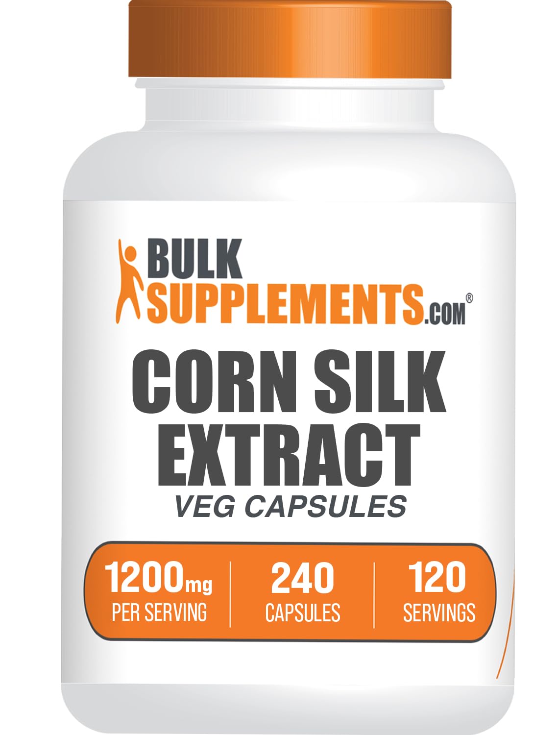 BulkSupplements Extrait de Soie de Maïs 240 Capsules vue de face